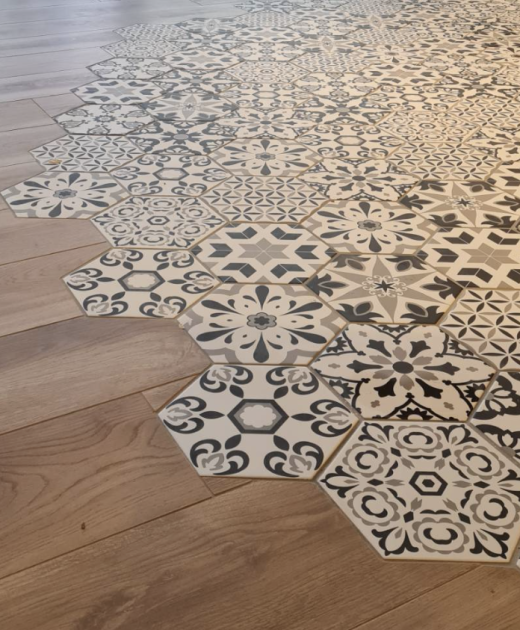 carrelage carreaux de ciment et parquet